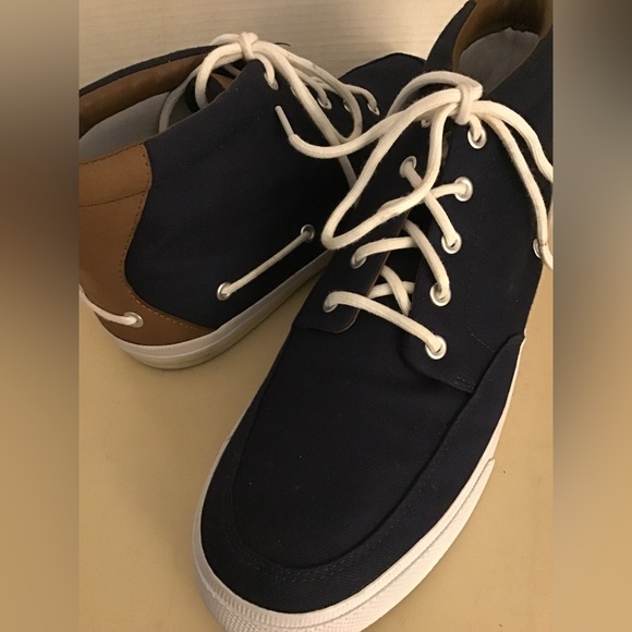 Polo By Ralph Lauren men blue canvas leather High top sneaker size 12 medium - Picture 5 of 11